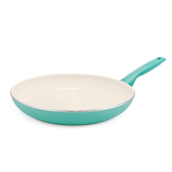 The Cookware The Cookware 6036855 12 in. GreenPan Rio Ceramic Coated Aluminum Fry Pan; Turquoise 6036855 - main